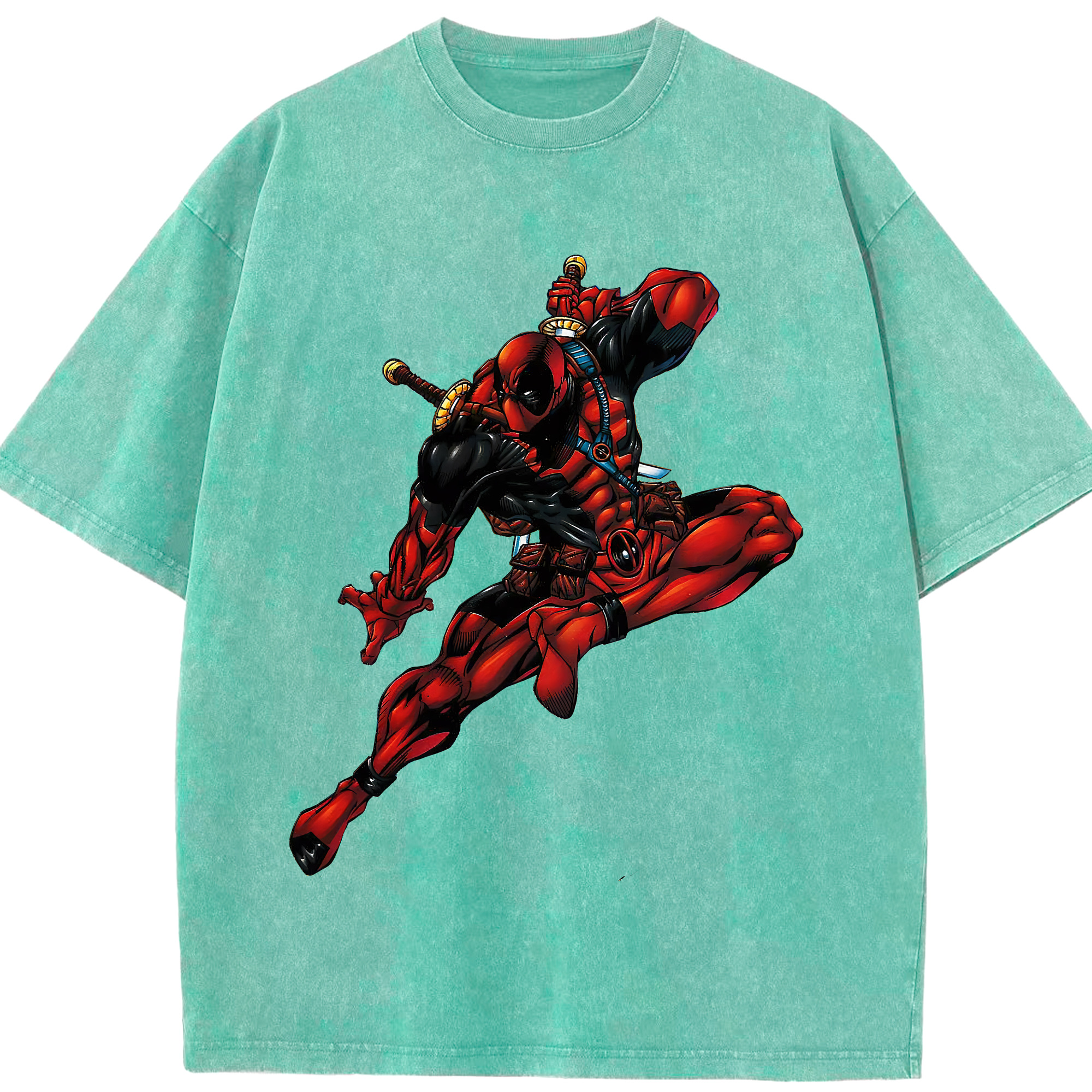 （画像用） Deadpool デッドプール 綿100% ヴィンテージ風 半袖Tシャツ（フロントプリント）